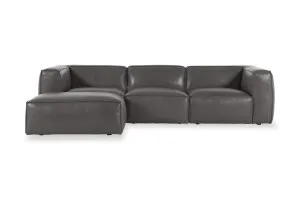 Linden Leather Left Chaise Sofa, Graphite, by Lounge Lovers by Lounge Lovers, a Sofas for sale on Style Sourcebook