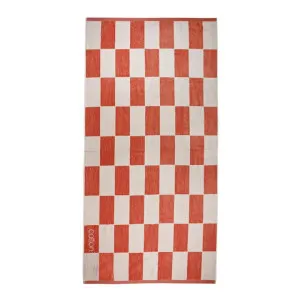 Cotton Beach Checka Coral Beach Towel by null, a Outdoor Accessories for sale on Style Sourcebook