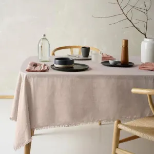 Vintage Design Gypsy Linen Cotton Natural Tablecloth by null, a Table Cloths & Runners for sale on Style Sourcebook