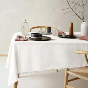 Vintage Design Gypsy Linen Cotton White Tablecloth by null, a Table Cloths & Runners for sale on Style Sourcebook