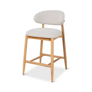 Heizer 65cm Coastal Beige Bar Stool - Natural Oak by Interior Secrets - AfterPay Available by Interior Secrets, a Bar Stools for sale on Style Sourcebook