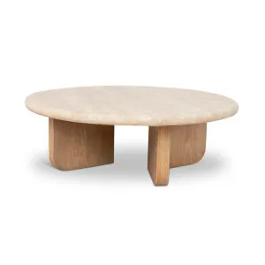 Kalin 90cm Round Travertine Coffee Table - Natural by Interior Secrets - AfterPay Available by Interior Secrets, a Coffee Table for sale on Style Sourcebook