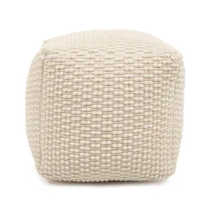 Mascarell pouffe, cotton and polypropylene in white, 45 x 45 cm by Kave Home, a Stools for sale on Style Sourcebook