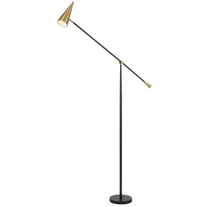 Telbix Jibara Floor Lamp Black and Brass by Telbix, a Floor Lamps for sale on Style Sourcebook