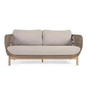 Catalina 3 seater sofa made with beige cord and solid acacia wood, 170 cm FSC 100% by Kave Home, a Outdoor Sofas for sale on Style Sourcebook