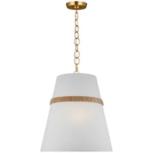 Alexa Hampton Cordtlant Large Pendant by Visual Comfort Studio Burnished Brass Rattan by Visual Comfort & Co - Studio, a Pendant Lighting for sale on Style Sourcebook