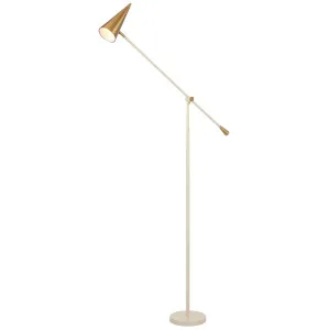 Telbix Jibara Floor Lamp Beige and Brass by Telbix, a Floor Lamps for sale on Style Sourcebook