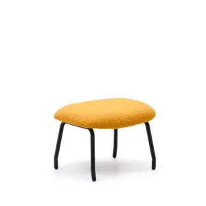 Belina footrest in mustard bouclé and steel with black finish FSC 100% by Kave Home, a Ottomans for sale on Style Sourcebook