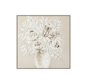 Textured White Natural Native Wall Art Canvas 80cm x 80cm by Luxe Mirrors, a Artwork & Wall Decor for sale on Style Sourcebook