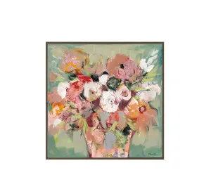 Hand-Painted Flowers in Bloom Canvas 80 x 80 cm by Luxe Mirrors, a Artwork & Wall Decor for sale on Style Sourcebook