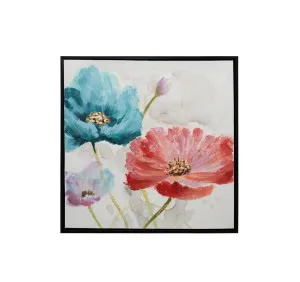 Hand-Painted Flower Canvas 100cm x 100cm by Luxe Mirrors, a Artwork & Wall Decor for sale on Style Sourcebook