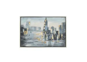 Hand-Painted New York Skyline Canvas 80cm x 120cm by Luxe Mirrors, a Artwork & Wall Decor for sale on Style Sourcebook