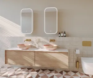 Piazza LED Rectangle Shaving Cabinet with Demister - 7 colour options 45cm x 90cm Nordic Gold by Luxe Mirrors, a Cabinets, Chests for sale on Style Sourcebook