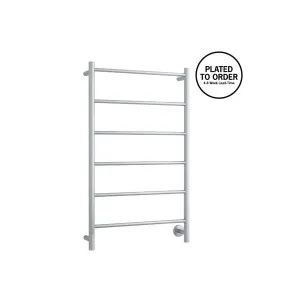 Spartan Six Straight Round Ladder Heated Towel Rail 79cm x 60cm Polished Stainless Steel by Luxe Mirrors, a Towel Rails for sale on Style Sourcebook