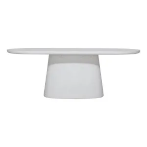 Miami Oval Dining Table 240cm in Rendered Concrete White by OzDesignFurniture, a Dining Tables for sale on Style Sourcebook