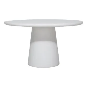 Miami Round Dining Table 140cm in Rendered Concrete White by OzDesignFurniture, a Dining Tables for sale on Style Sourcebook