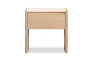 Hallie Bedside Table, Travertine/Oak, by Lounge Lovers by Lounge Lovers, a Bedside Tables for sale on Style Sourcebook