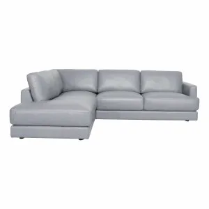 Temple Corner Chaise LHF in Leather Pewter by OzDesignFurniture, a Sofas for sale on Style Sourcebook