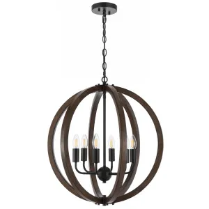 Telbix Black Vestal Pendant Light 6 Light by Telbix, a Pendant Lighting for sale on Style Sourcebook