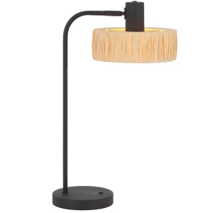 Telbix Katrin Table Lamp Black and Natural by Telbix, a Table & Bedside Lamps for sale on Style Sourcebook