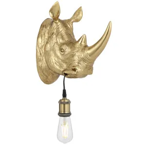 Telbix Rhino Wall Light Gold by Telbix, a Outdoor Lighting for sale on Style Sourcebook