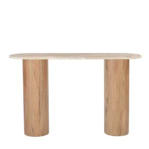 Adara Travertine & Acacia Wood Console Table by James Lane, a Console Table for sale on Style Sourcebook