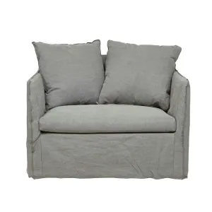 Vittoria Slip Cover 1 Seater Sofa - Washed Smoke by GlobeWest, a Chairs for sale on Style Sourcebook