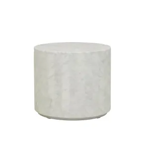 Elle Block Round Side Table - Matt White Marble by GlobeWest, a Side Table for sale on Style Sourcebook