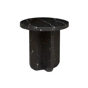 Amara Curve Side Table - Matt Black Marble by GlobeWest, a Side Table for sale on Style Sourcebook