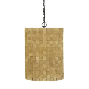 Balthazar Woven Suede Pendant - Olive by GlobeWest, a Pendant Lighting for sale on Style Sourcebook