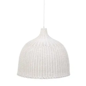 Aubrey Woven Pendant - White by GlobeWest, a Pendant Lighting for sale on Style Sourcebook