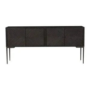 Finsbury Geo Buffet - Matt Black - Pewter by GlobeWest, a Sideboards, Buffets & Trolleys for sale on Style Sourcebook