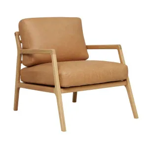 Sketch Nysse Occasional Chair - Camel Leather - Light Oak by Sketch, a Chairs for sale on Style Sourcebook