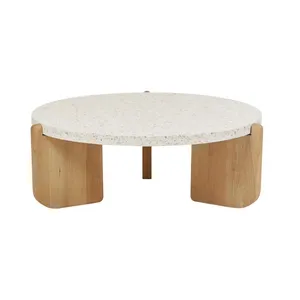 Native Round Coffee Tables - Nougat Terrazzo - Light Oak by GlobeWest, a Coffee Table for sale on Style Sourcebook