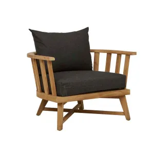 Sonoma Slat Occasional Chair - Ink - Natural Teak by GlobeWest, a Outdoor Chairs for sale on Style Sourcebook