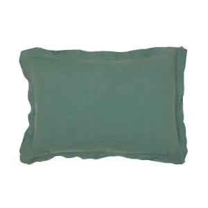 Lottie Linen 50x35cm Cushion - Kale Green Linen by GlobeWest, a Cushions, Decorative Pillows for sale on Style Sourcebook