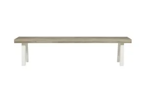 Granada Beach Bench Seats - Aged Teak - White by GlobeWest, a Outdoor Benches for sale on Style Sourcebook