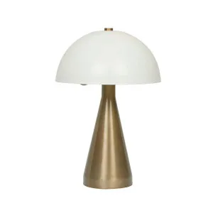 Easton Dome Table Lamp - Matt Ivory - Antique Brass by GlobeWest, a Table & Bedside Lamps for sale on Style Sourcebook