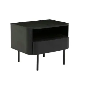 Orson Round Bedside - Matt Black Oak by GlobeWest, a Bedside Tables for sale on Style Sourcebook