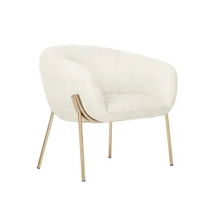 Albie Occasional Chair - Snow Boucle - Brass by GlobeWest, a Chairs for sale on Style Sourcebook