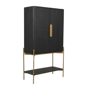 Wyatt Frame Bar Cabinet - Matt Black - Gold by GlobeWest, a Sideboards, Buffets & Trolleys for sale on Style Sourcebook