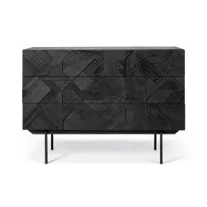 Ethnicraft Graphic 3 Drawer Dresser - Black Oak by Ethnicraft, a Dressers & Chests of Drawers for sale on Style Sourcebook