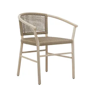 Normandy Dining Armchair - Biscuit - Aged Teak by GlobeWest, a Outdoor Chairs for sale on Style Sourcebook