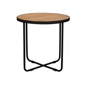 Cali Cross Side Table - Natural Teak - Black by GlobeWest, a Tables for sale on Style Sourcebook