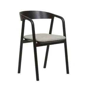 Tolv Inlay Upholstered Dining Armchair - Harbour Grey - Black Onyx by Tolv, a Chairs for sale on Style Sourcebook