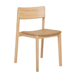 Sketch Poise Upholstered Dining Chair - Camel Leather - Light Oak by Sketch, a Chairs for sale on Style Sourcebook