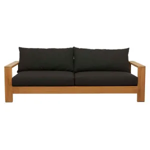 Hamptons 3 Seater Sofa - Coal - Natural Teak by GlobeWest, a Outdoor Sofas for sale on Style Sourcebook