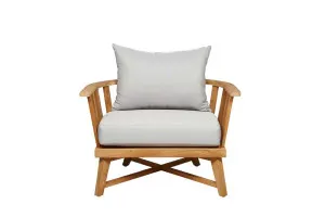 Sonoma Slat Occasional Chair - Snow - Natural Teak by GlobeWest, a Outdoor Chairs for sale on Style Sourcebook