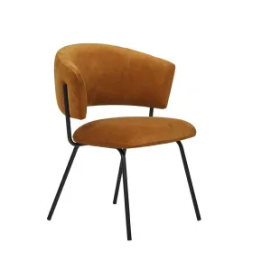 Mimi Dining Chair - Caramel Velvet - Black by GlobeWest, a Chairs for sale on Style Sourcebook