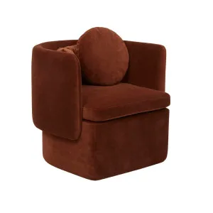 Hugo Bow Occasional Chair - Cinnamon Velvet by GlobeWest, a Chairs for sale on Style Sourcebook